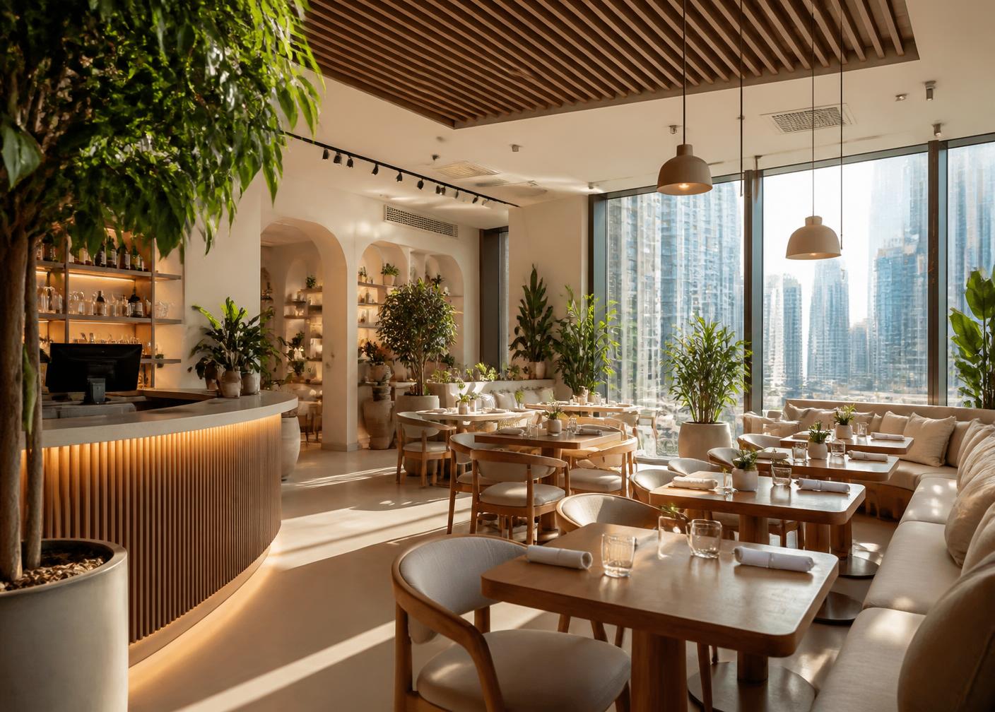Healthy Dose restaurant interior in JLT Dubai